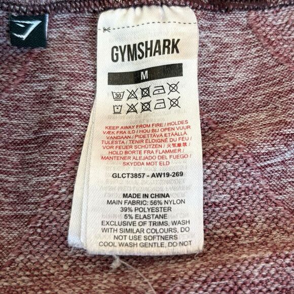 GymShark Seemless Long Sleeve Crop Top Womens Size Medium Berry Red - Picture 10 of 10